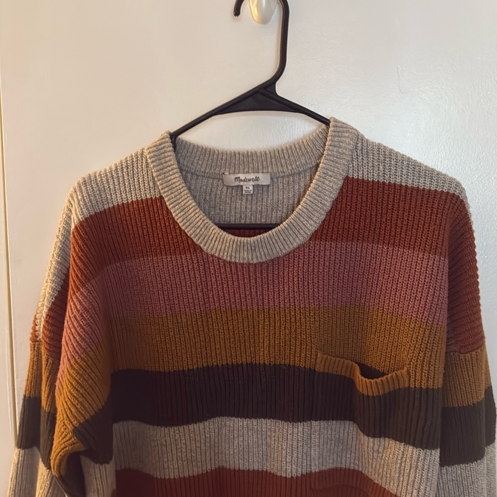 Madewell Striped Knit Pullover Sweater Women's Size XL